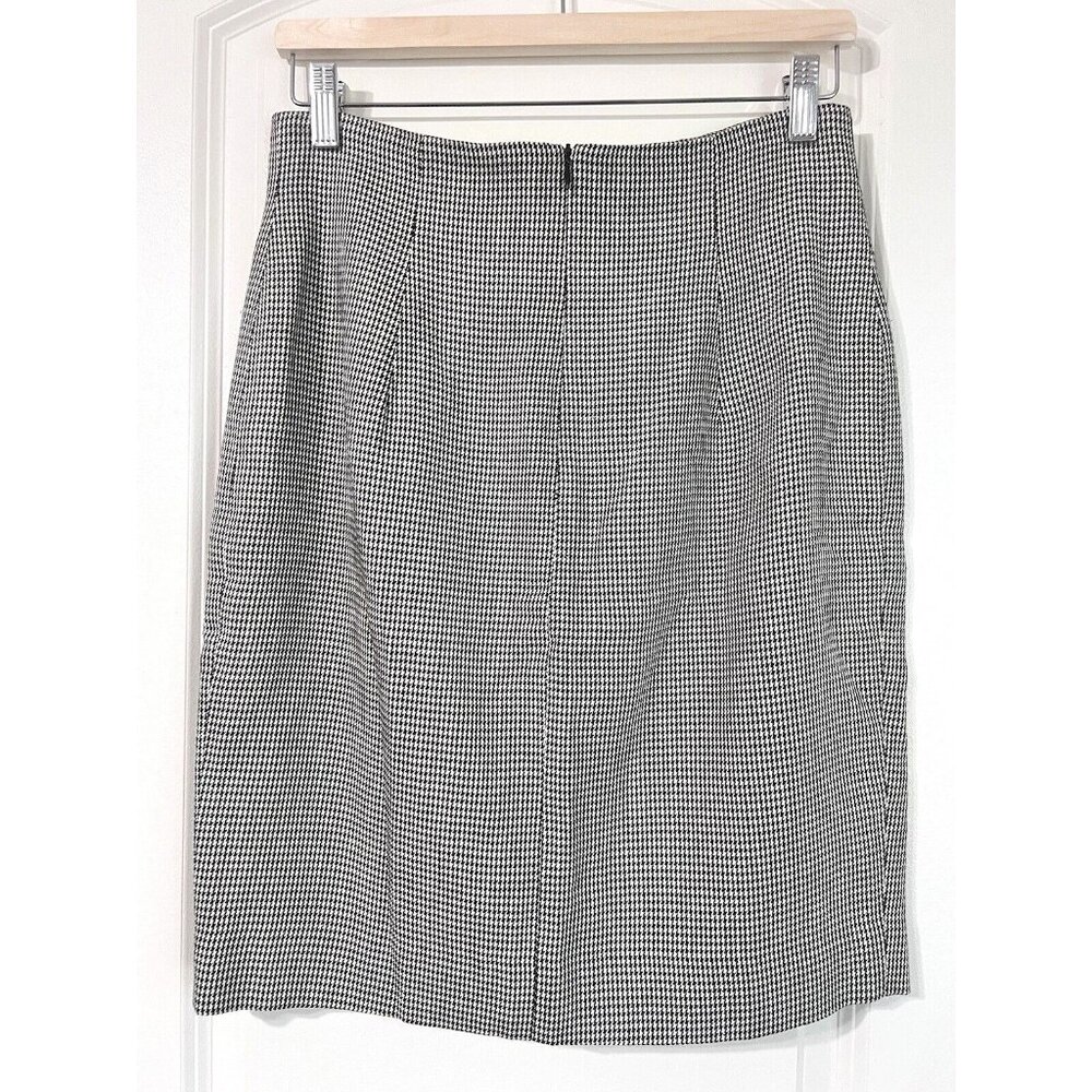Cathy Hardwick Women's‎ Vintage Houndstooth Midi Pencil Skirt Rayon Size 10 USA
